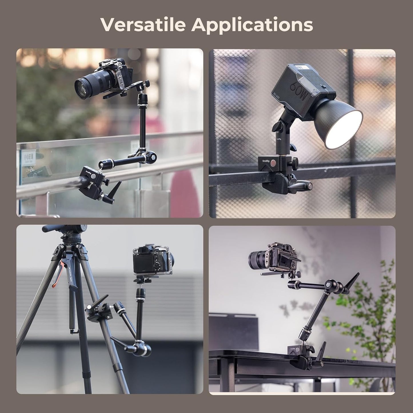 SMALLRIG Friction Magic Arm Camera Mount with Super Clamp and Platform, Overhead Camera Desk Mount Srand, Studio Space Saver, Heavy Duty Mount/Bracket for Lights, Cameras