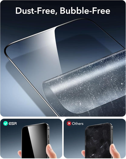 ESR 3 Pack 9H+ Glass for iPhone 16 Plus/iPhone 15 Plus Screen Protector, [Military Grade Shatterproof & Longest Durable] Armorite Ultra-tough Full Coverage Tempered Glass with UltraFit Tray