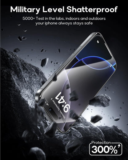 3 Pack for iPhone 15 Plus Tempered Glass Screen Protector:9H+ Durable, Auto Positioning, Bubble Free, High Definition, Easy Installation