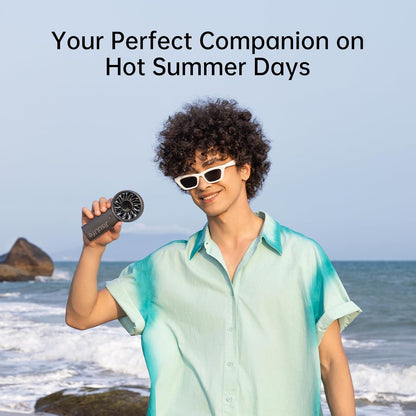 JISULIFE Handheld Portable Fan with Powerful Motor,LED Display,3600mAh Battery,5 Wind Speeds,Lanyard; Summer Essentials USB Rechargeable Hand held Fan for Travel,Beach,Makeup,Concerts-Black