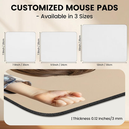 Custom Mouse Pad, Personalized Mouse Pad with Photo & Text, Neoprene Mouse Mat for Laptop Computer Office Desk, Mousepad Small with Anti-Slip Rubber Base