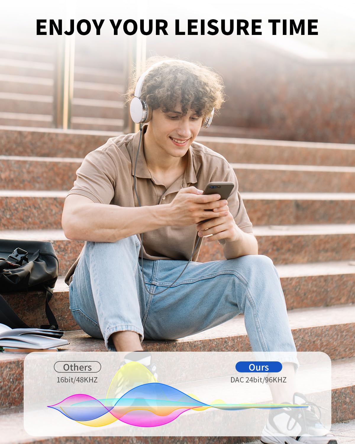 3.5mm Nylon Braided Aux Cable, Silver-Plated Wire Core Male to Male Cord for Headphones Car Home Stereos Speaker Compatible with iPhone iPad iPod Echo More-10FT