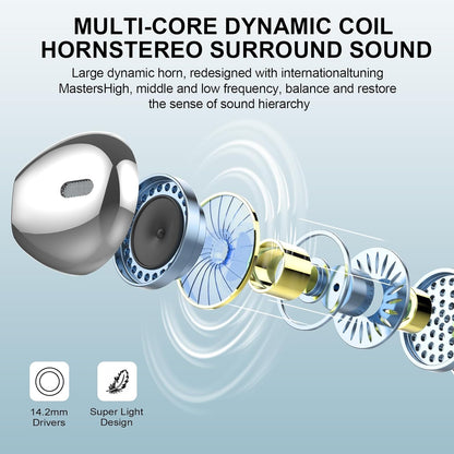 Wireless Earbuds, Bluetooth Headphones 48H Playtime Ear Buds with LED Power Display, IPX7 Waterproof Bluetooth 5.4 Earphones in-Ear Earbuds with 4 Mic for Android iOS Cell Phone Laptop, Blue