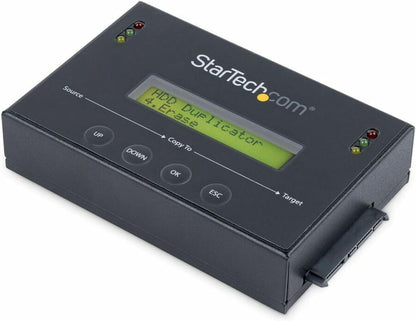 StarTech.com 1:1 Standalone Hard Drive Duplicator & Eraser, SATA HDD / SSD Disk Cloner / Copier / Wiper / Sanitizer, Cloning / Recovery Tool, LCD Display, TAA Compliant, OS Independent (SATDUP11)