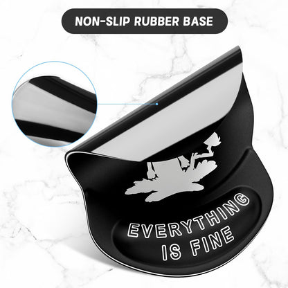 ITNRSIIET Ergonomic Mouse Pad with Gel Wrist Support Small Wrist Rest Smooth Surface Non-Slip PU Base Comfortable Office Supplies Pain Relief, 8.7 x 7.2 inches, Funny Cat