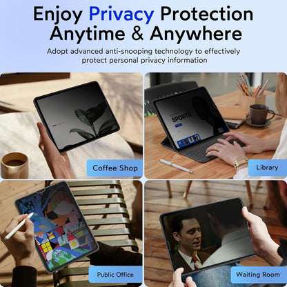 MOBDIK Privacy Screen Protector Compatible with iPad Pro 12.9 Inch (2022 & 2021 & 2020 & 2018), Anti Spy, 9H Tempered Glass, EZ Kit 1 Pack