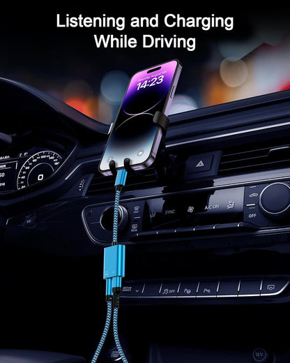 iPhone Headphone Adapter with Charge 2-in-1 Lightning to 3.5mm Female Aux Audio Jack Dual Converter Mfi Certified Apple Dongle Splitter + Charger Adaptor for iPhone 14 Pro Max 13 12 11 XR XS iPad Mini