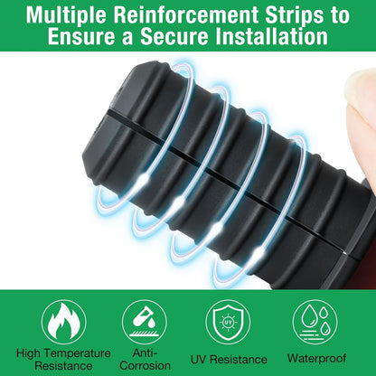 4pc Starlink Cable Grommet 3/4" Silicone Anti-Slip Wall Hole Pass Through Split Cable Bushings for TV Wire Ethernet Cord, Starlink Cable Routing Kit Accessories,38mm/1.5"Ht, Black