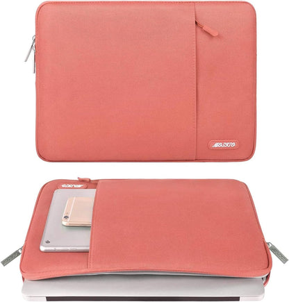 MOSISO Laptop Case 13 inch, 13 inch Laptop Sleeve Compatible with MacBook Air M4 M3 M2 M1 2025-2018 / Pro M2 M1 2025-2016, Polyester Vertical Computer Sleeve Bag with Pocket, Coral