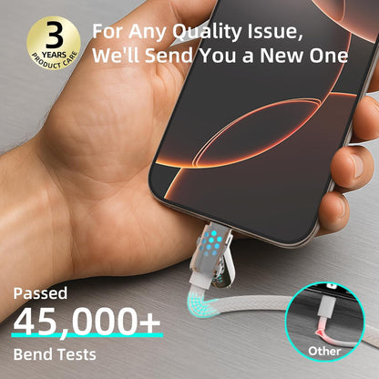 MFish 4-in-1 USB C Charging Cable, 6 Ft Type C to Type C Cable, 240W Fast Charger for iPhone 16/15/14 Pro Plus Pro Max, for iPad MacBook Pro/Air, Laptops - Multi Charger Cord with USB-A