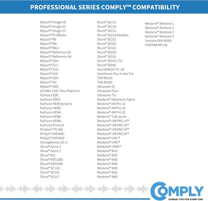 Comply P-Series | Memory Foam Replacement Ear Tips Designed for Etymotic, NuForce, ISOtunes PRO, Q-Jays, & More | Superior Noise Isolation, Ultimate Comfort, Secure Fit | Black, Small (3 Pairs)