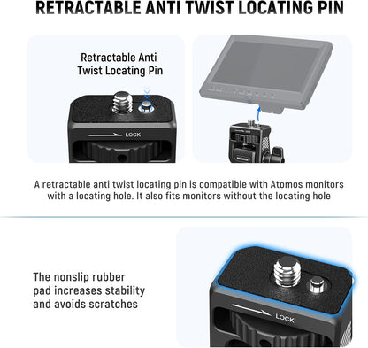NEEWER Field Monitor Mount Holder with Cold Shoe 360 Swivel 180 Tilt Anti Twist Screw Compatible with Atomos Ninja 5" & 7" Camera Monitor, SmallRig Camera Cage, MA019