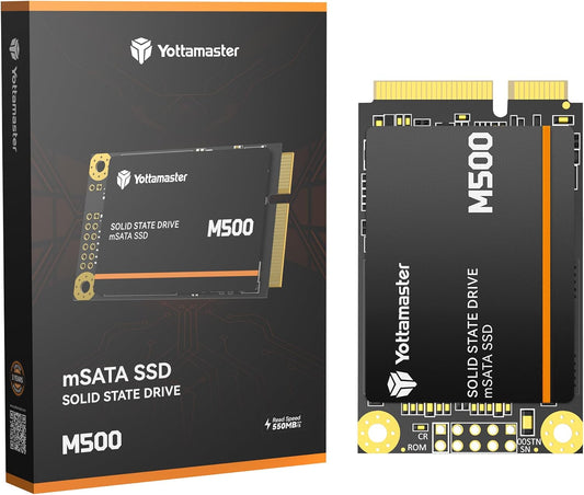 Yottamaster M500 1TB mSATA SSD SATA III 6Gb/s, mSATA Internal Solid State Drive Up to 500MB/s, Mini-SATA with 3D NAND, Compatible with Ultrabooks Desktop PC Laptop, All-in-One PCs, 30x50mm
