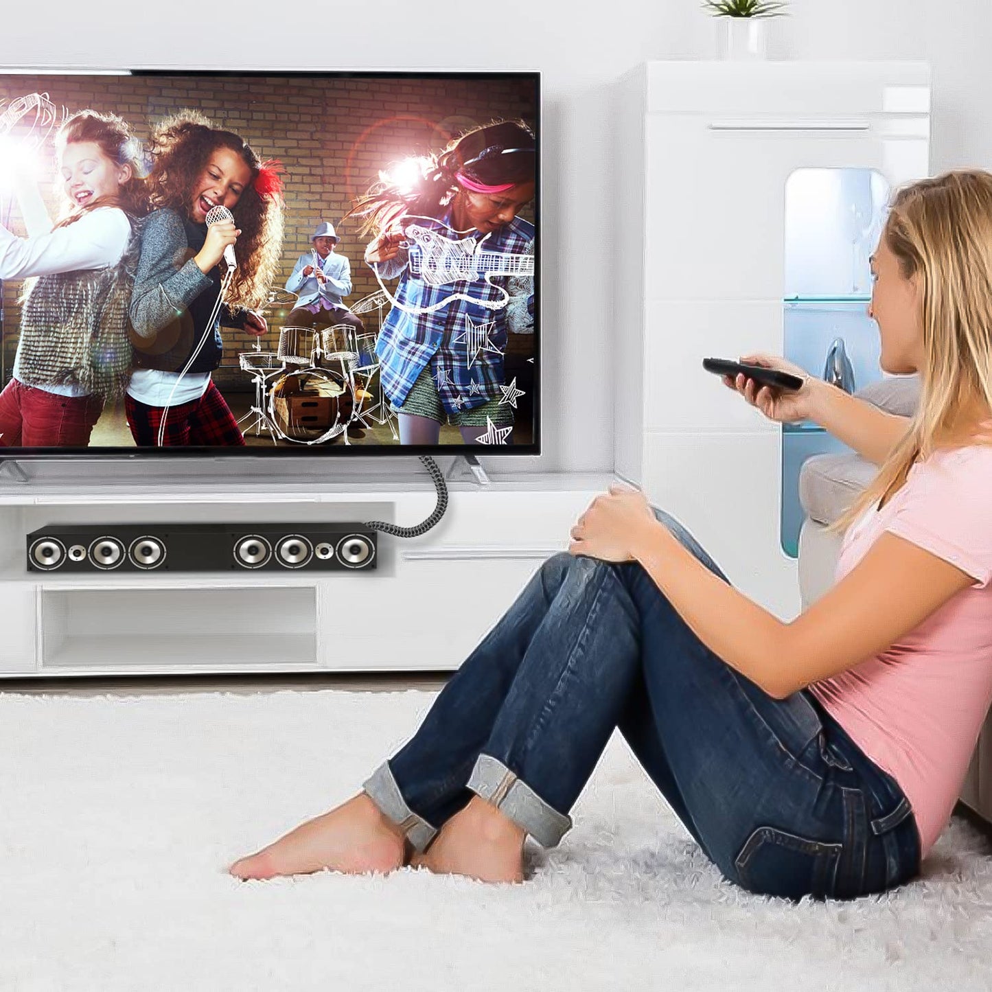 EMK 90 Degree Right Angle Optical Audio Cable [14ft/4.6M] - 360° Rotatable Digital Toslink SPDIF Cable for Soundbar to TV, Home Theater - Black Fiber Optic Cable with Angled Connector