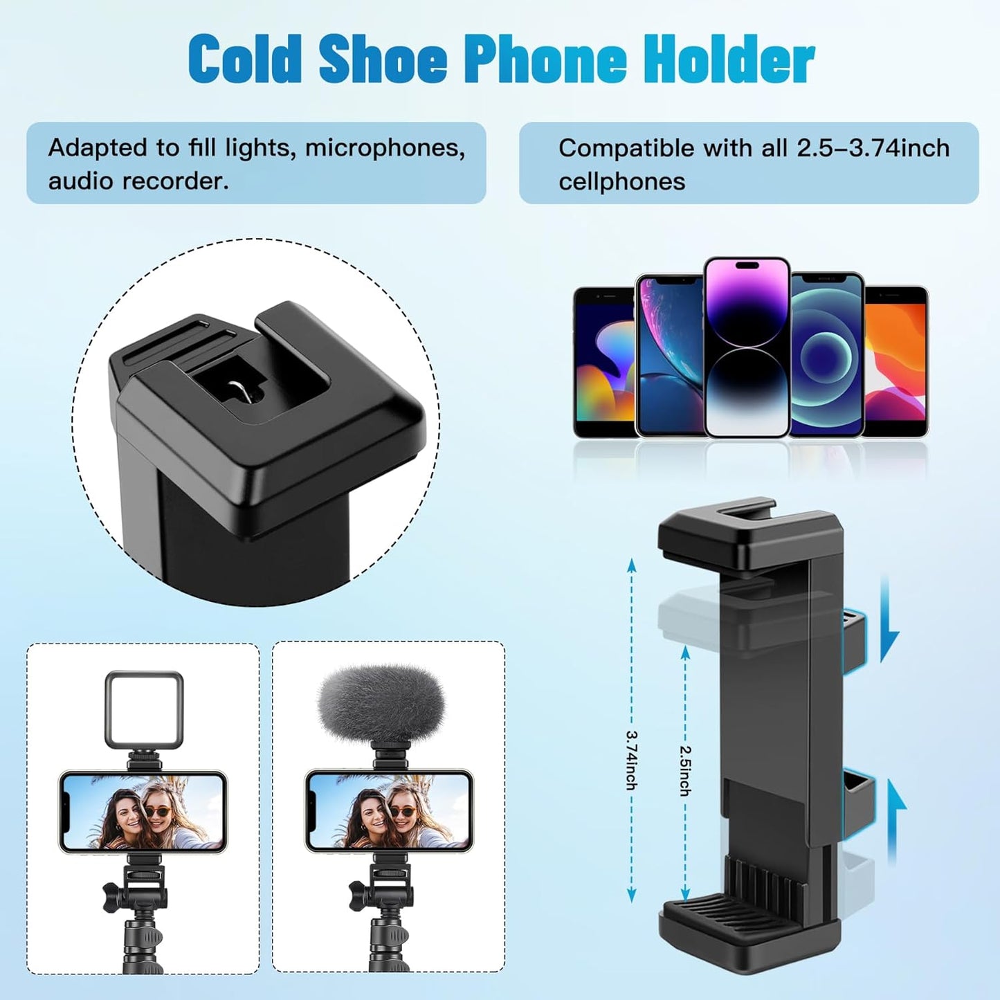 Victiv 70" Phone Tripod, Camera Stand Tripod with Remote and Phone Holder, Sturdy & Stable, Height Adjustable Selfie Stick Mode, Perfect for Selfies/Recording/Vlogging/Live Streaming