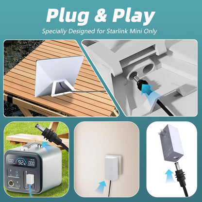 DC5521 Power Extension Cable for Starlink Mini,10FT 25FT 50FT 16AWG DC 5.5mm*2.1mm Cord for Starklink Mini Work with 20V/65W+ PD Source (10FT Female to Male)