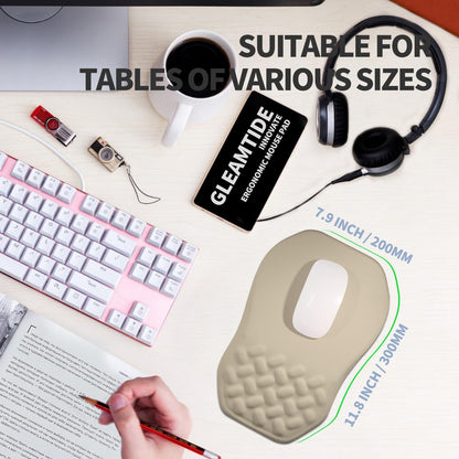 Ergonomic Raised Mouse Pad Wrist Support with Bilateral Slope Memory Foam Mousepad for Wrist Rest and Carpal Tunnel Pain Relief 11.8x7.9〃 Khaki