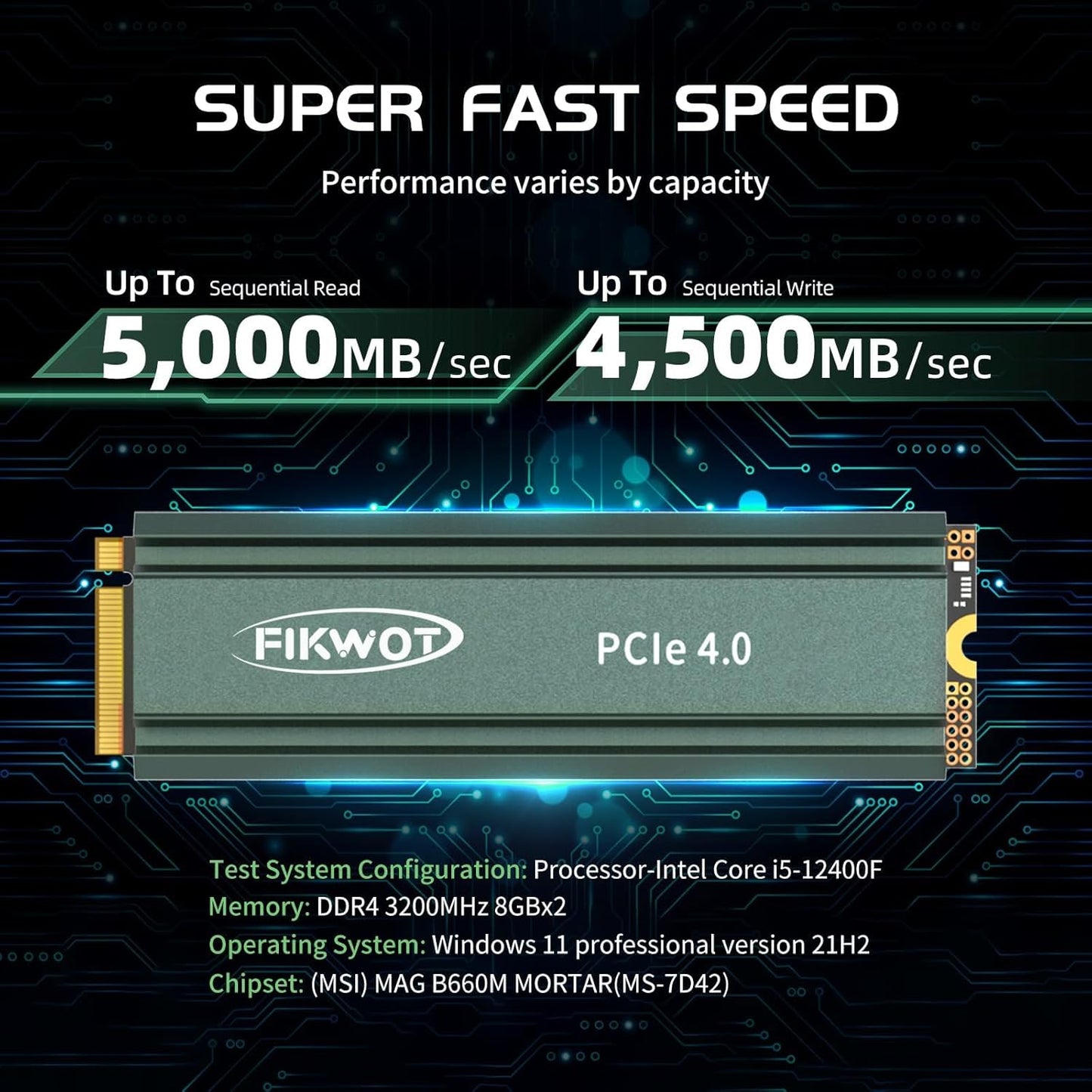 FN960 512GB M.2 2280 PCIe Gen4 x4 NVMe 1.4 Internal Solid State Drive with Heatsink - Speeds up to 4,800MB/s, Dynamic SLC Cache, Compatible PS5 Internal SSD