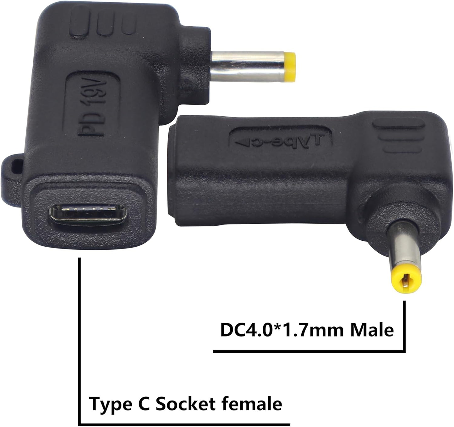 90W PD USB C to DC4017 Power Converter Type to DC 4017 Laptop Charging Adapter 19V 4A Type C Female to DC 4.0 x 1.7mm Male Power Adapter for Studio and Travel [PD-4017]