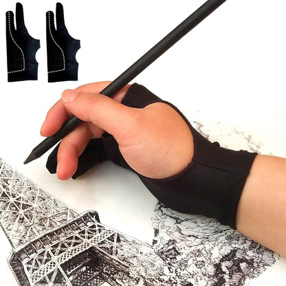 Drawing Glove, Digital Art Glove for Graphic Tablet, Artist Gloves with Two Fingers for iPad