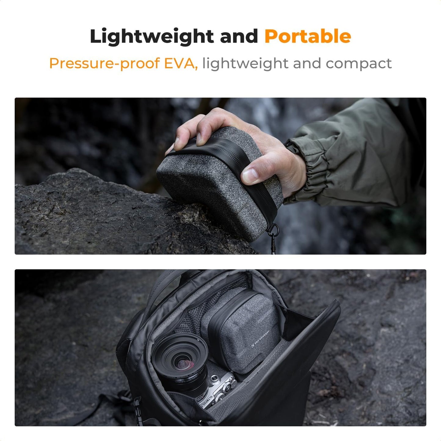 K&F Concept 10 in 1 Lens Filter Case, Hard Shell Camera Filter Pouch Up to 95mm with Hand Strap, Waterproof Camera Lens Filter Storage Wallet for ND UV CPL Filter Pouch