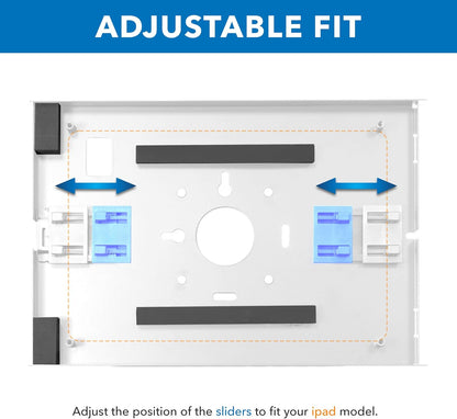 Mount-It! Anti-Theft Floor Stand Compatible with iPad, Contact-Less Kiosk with Universal Enclosure for iPads, Adjustable Locking Secure Tablet Mount for iPad Gen 7 to 10, Pro, Air, White