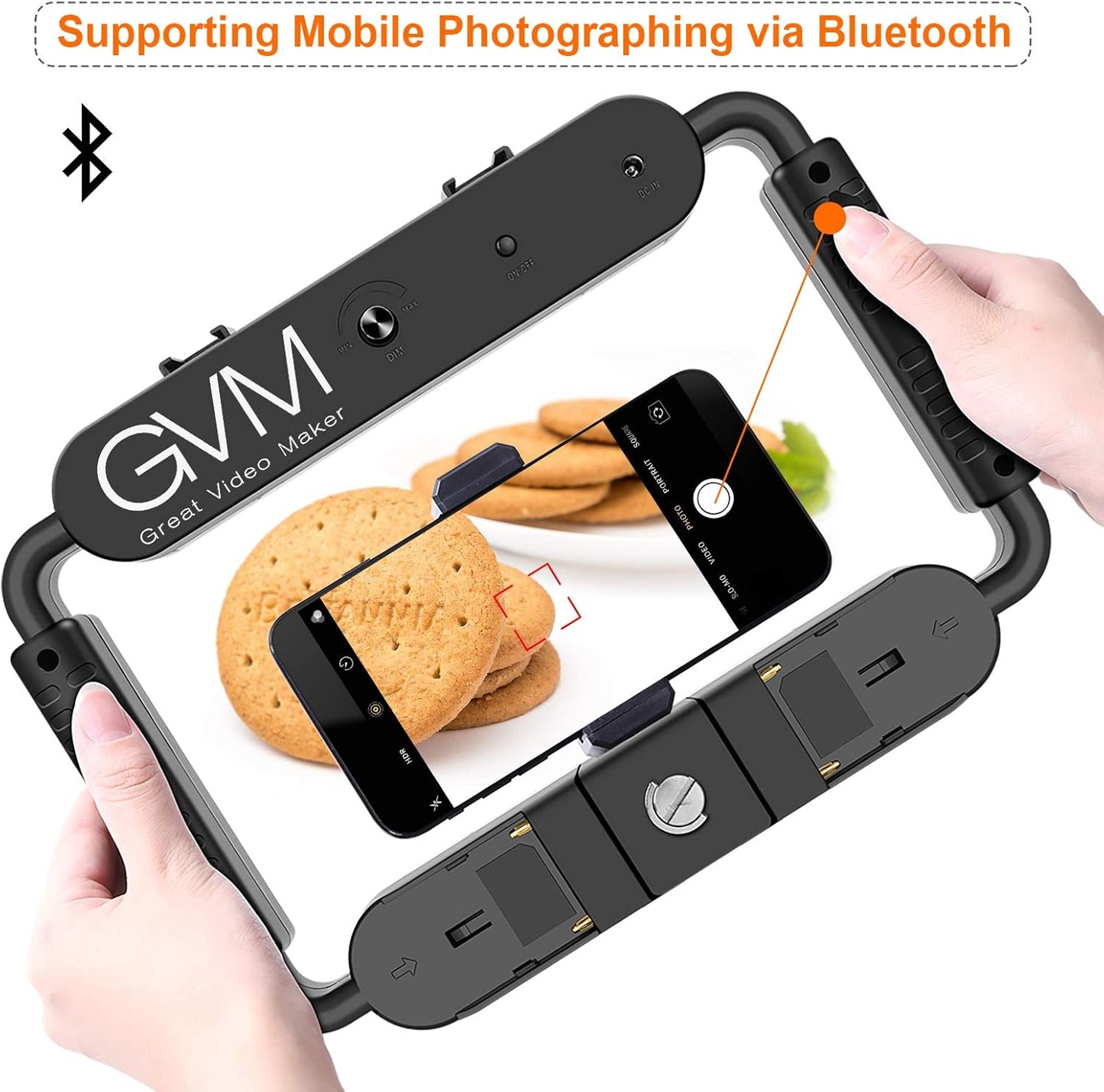 GVM Great Video Maker LED Ring Light 5600K Selfie Light, Smartphone Video Rig & Phone Video Stabilizer for Camera, Smartphone, Makeup, YouTube Setup, Self-Portrait Shooting with Bluetooth