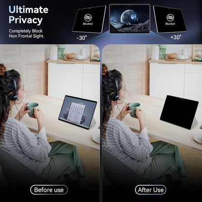 Privacy Filter Compatible with Microsoft Surface Pro 10 (2024) / 9 (2022) / 8 (2021) / X (2021, 2019), Easy On/Off 13 Inch Removable Anti Spy Glare Blue Light Privacy Screen