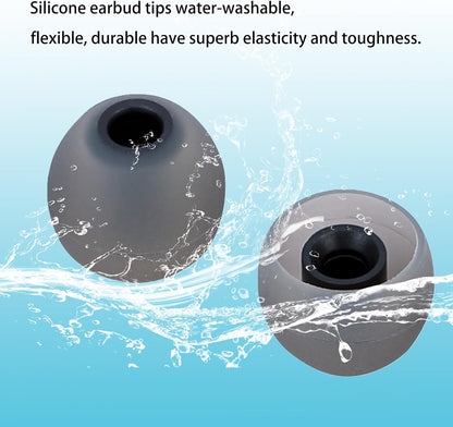 Silicone Replacement Earbud Tips - Fit Most In-Ear Earbuds (Inner Hole 3.8mm - 5.1mm) - 9 Pairs S M L