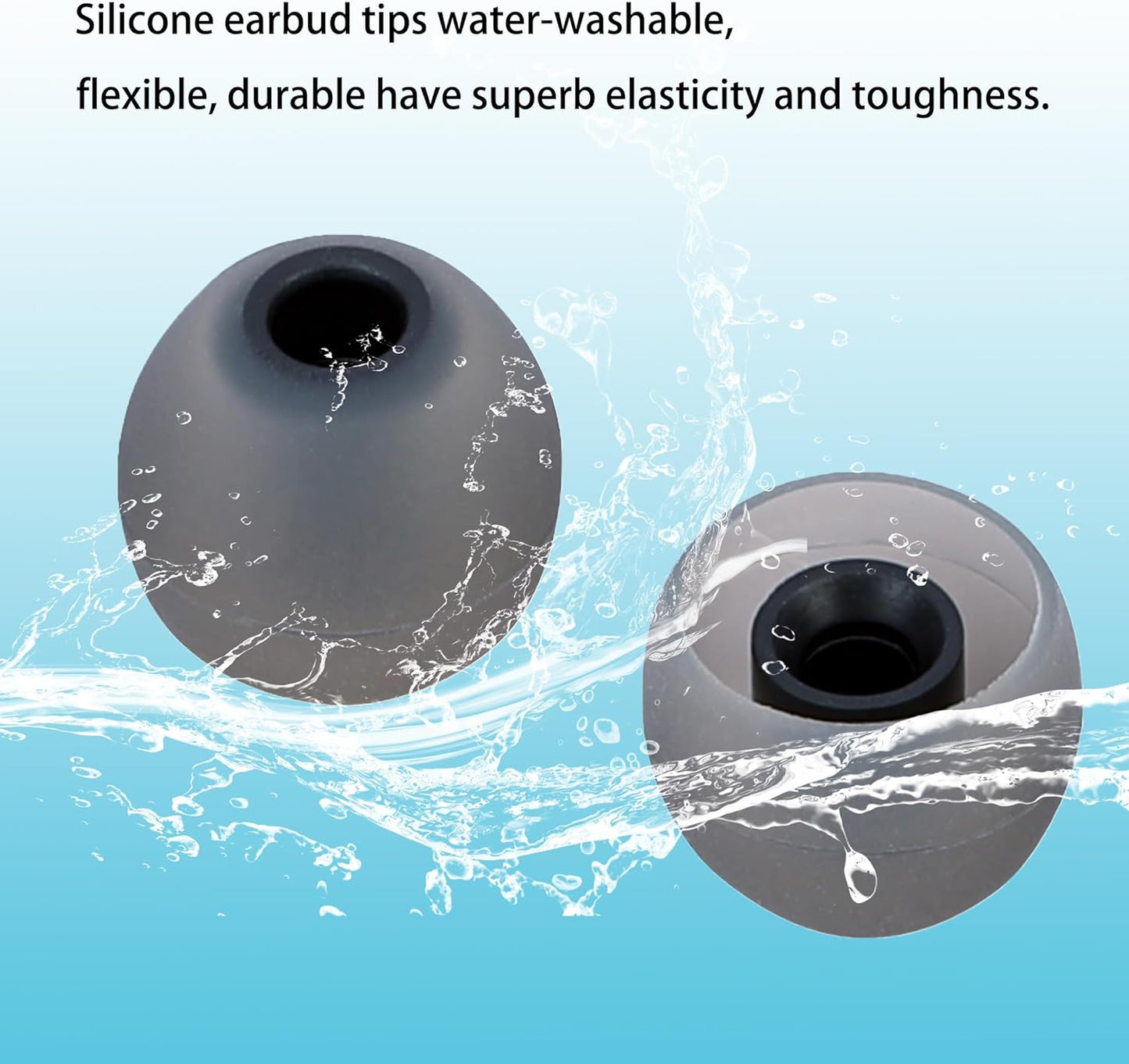 Silicone Replacement Earbud Tips Earbud Covers Eartips Fit Most in-Ear Earbuds(Inner Hole 3.8mm -5.1mm) Headphone Earbuds Rubber Tips 18 Pairs S M L