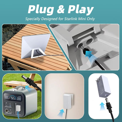 DC5521 Power Extension Cable for Starlink Mini,10FT 25FT 50FT 16AWG Waterproof DC 5521 Cord, DC Male to Male Extension Cable for Starklink Mini Work with 20V/65W+ PD Source (Male to Male 25FT)