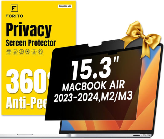 F FORITO 360° Privacy Screen Protector Compatible with MacBook Air 15.3 inch (2023-2025, M2, M3, M4), Anti Peeping and Anti Glare Laptop Privacy Screen Shield