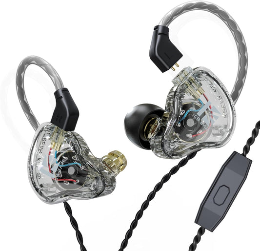 YINYOO KBEAR KS1 in Ear Monitor Bass Earbuds Wired Earbuds,Clear Sound Stereo Headphones, Vocals Forwards High Resolution Noise Canceling Earphones with Detachable Cable for Musicians