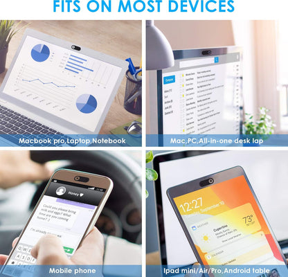 HKDGYHON Laptop Camera Cover, Privacy Security Cover, Ultra-Thin Web Cam Privacy Cover for MacBook, iMac, Laptop, Desktop, Pc, iPad, iPhone, Smartphone, Privacy Web Camera Protection (Blue - 3 Pack)