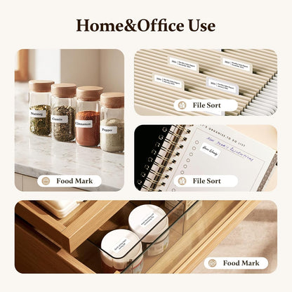 NIIMBOT Label Maker with Tape D11 0.5 Inch Bluetooth 300 DPI Portable Label Printer Rechargeable White