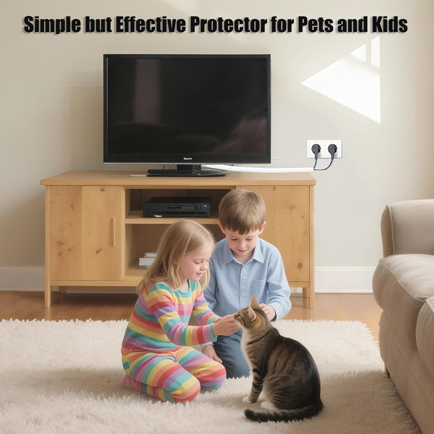 Cord Protectors from Pets No Chew, 1/2 inch 10ft Wire Protector Cord Covers for Pets, Flexible Cable Sleeve Cord Management for TV/Computer/Electric Wires/Phone Charging Cables, White