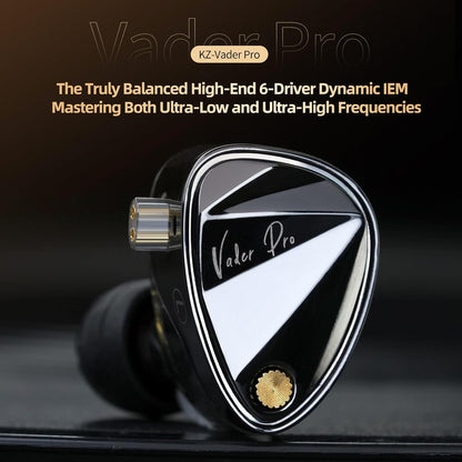 KZ Vader Pro in-Ear Monitors Gaming Earbuds, Triple Dynamic Driver IEM with 4 Tuning Switches, Clarity in All Frequency Stereo Sound Comfortable Noise Isolating Earphones for Stage and Studio (MIC)