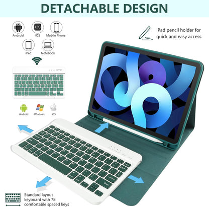 TaIYanG for iPad Air 11 inch Case with Keyboard for iPad Air 5 2022/iPad Air 4th Gen Keyboard Case with Pencil Holder - Flip Stand Cover for iPad Air 11" M3/M2/iPad 5th 2022/ 4th 2020