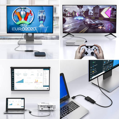 TSUPY DisplayPort to VGA, 1080P DP to VGA Adapter Gold-Plated Display Port to VGA Converter Male to Female Cable to Connect Your Computer to a Large Screen, Projector