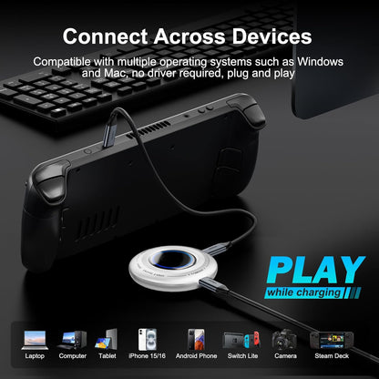 FP108 2TB Magnetic Portable SSD, External Solid State Drives with PD-100W and 2050MB/s USB-C 3.2 Gen 2x2, Play While Charging, Compatible with iPhone 16/15 Pro Max, Android, PC, Mac, Switch Lite