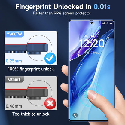 YWXTW Anti Reflective Screen Protector for Samsung Galaxy S25 Ultra, Anti Glare & EZ Unlock [Bubble Free Applicator] [Not Glass] Display Protective Film Shield Accessories Case Friendly, 2 Pack