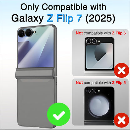 STORMTAL for Samsung Galaxy Z Flip 7 Case, Hinge Protection, Built-in Screen Protector, Wireless Charging, Shockproof, Slim Rugged Phone Protective Case for Galaxy Z Flip 7 Gray