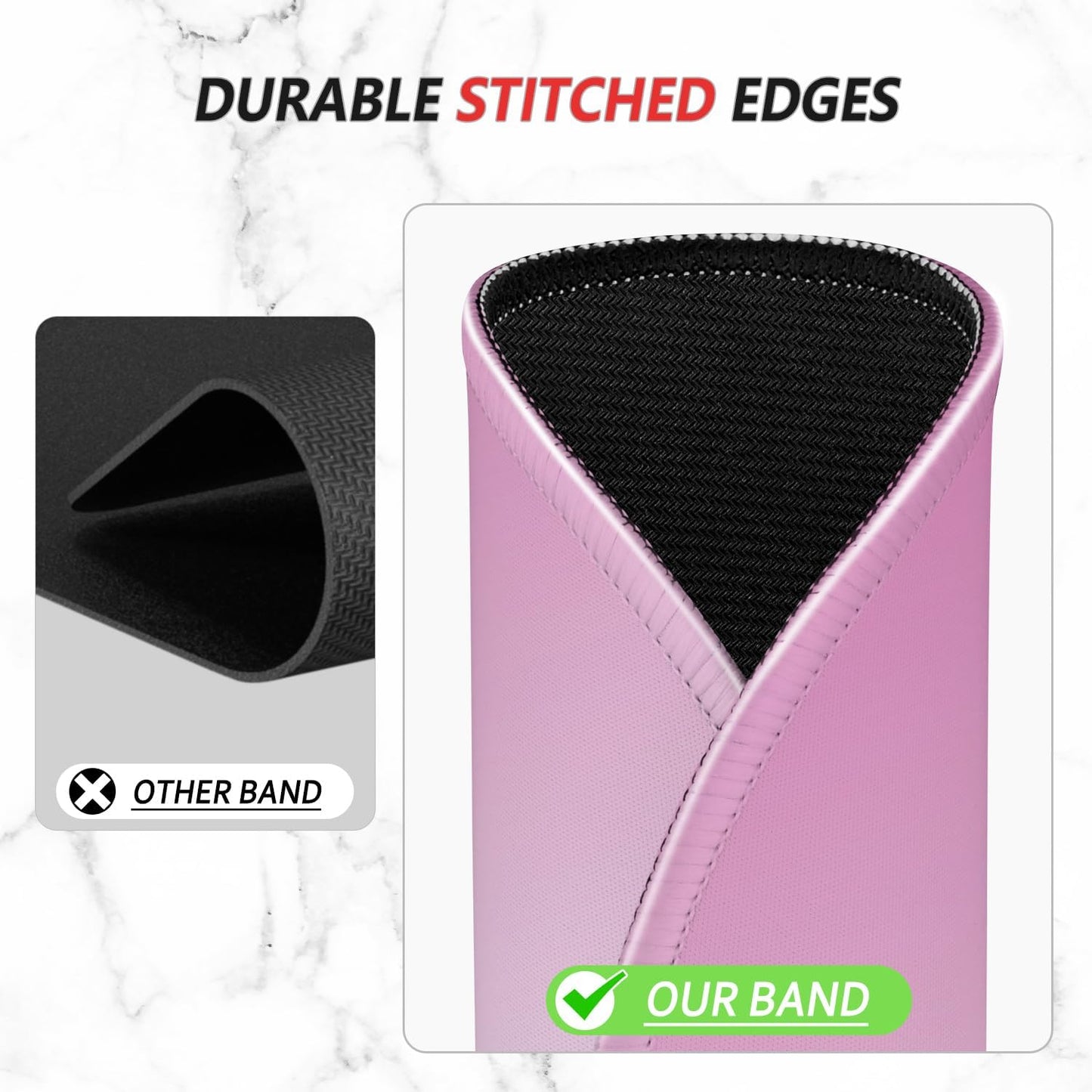 ITNRSIIET Mouse Pad Non-Slip Rubber Base Smooth Surface Stitched Edges Waterproof Durable Compatible with All Mice for Office & Gaming, Desk Accessory, Diameter 8.7 inch, Blush Gradient