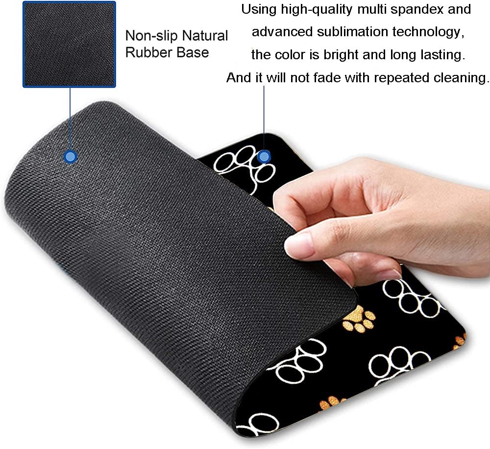 Hokafenle Mouse Pad, Cute Dog Paw Mouse Pad Design, Mouse Mat Square Waterproof Mousepad Non-Slip Rubber Base Computer Mouse Pads for Office Home Laptop