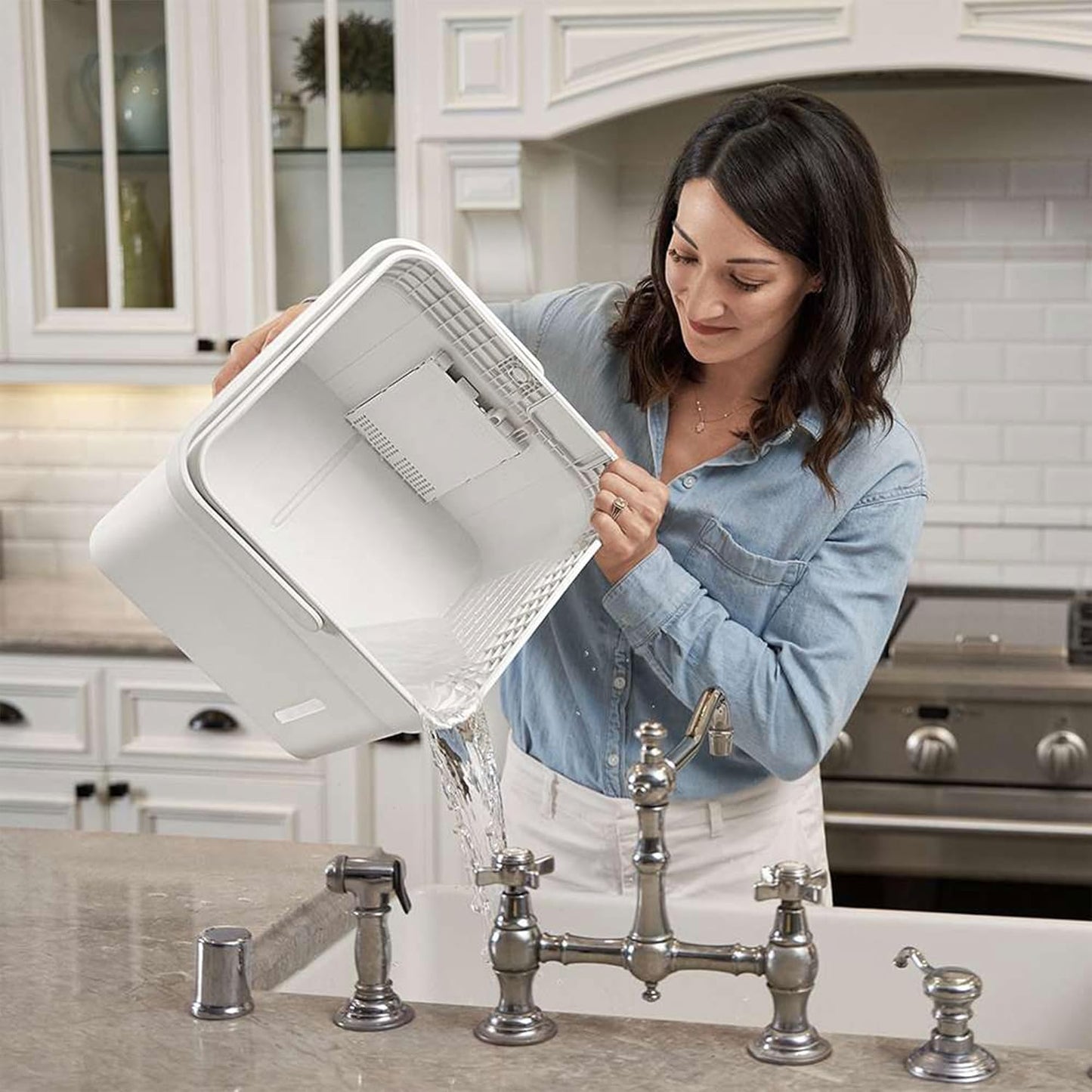 Midea Cube 50 Pint Dehumidifier for Basement and Rooms at Home for up to 4,500 Sq. Ft., Built-in Pump, Drain Hose Included, Smart Control, Works with Alexa (White), ENERGY STAR Most Efficient 2023