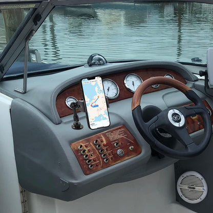 Drill Base Truck Phone Stand for 3.5~7.5 inches iPhone/HTC/LG/Nexus/Huawei/Smart Phones, Fit for Truck, Car,Van, Vehicles, 360°Adjustable Aluminum Alloy Mount