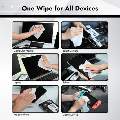 Air Jungles Electronic Wipes Screen Cleaning 70 Count, Quick Dry, Extra Large 8"x10" Tech Cleaner Wipes for LED Screen, TVs, Cars, Computer,Tablets, Phones, Laptops, VR, Monitors