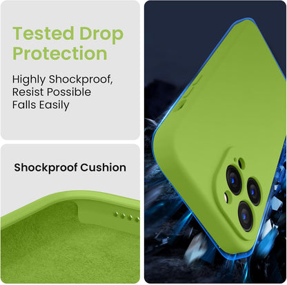 FireNova for iPhone 14 Pro Case, Silicone Upgraded [Camera Protection] Phone Case with [2 Screen Protectors], Soft Anti-Scratch Microfiber Lining Inside, 6.1 inch, Sprout Green