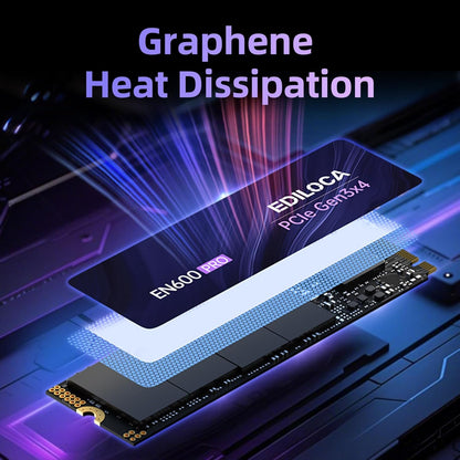 EN600 PRO SSD 256GB PCIe 3.0 Gen 3x4, NVMe M.2 2280, Up to 3200MB/s, Internal Solid State Drive, SLC Cache 3D NAND TLC, Graphene Cooling Sticker, Storage for PC, Desktop and Laptops