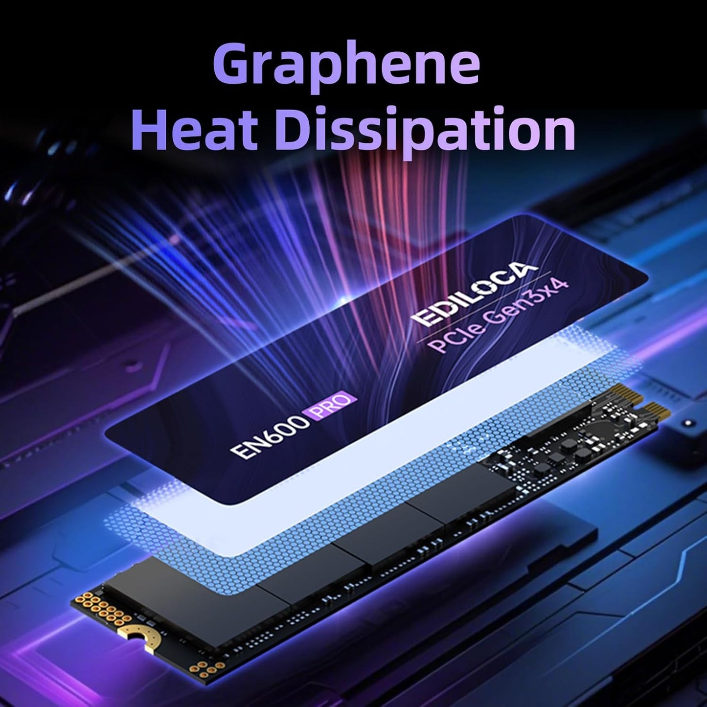 EN600 PRO SSD 2TB PCIe 3.0 Gen 3x4, NVMe M.2 2280, Up to 3500MB/s, Internal Solid State Drive, SLC Cache 3D NAND TLC, Graphene Cooling Sticker, Storage for PC, Desktop and Laptops